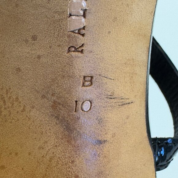 Ralph Lauren Purple Label Black Patent Leather Platform Sandals, US 10 - Picture 11 of 16